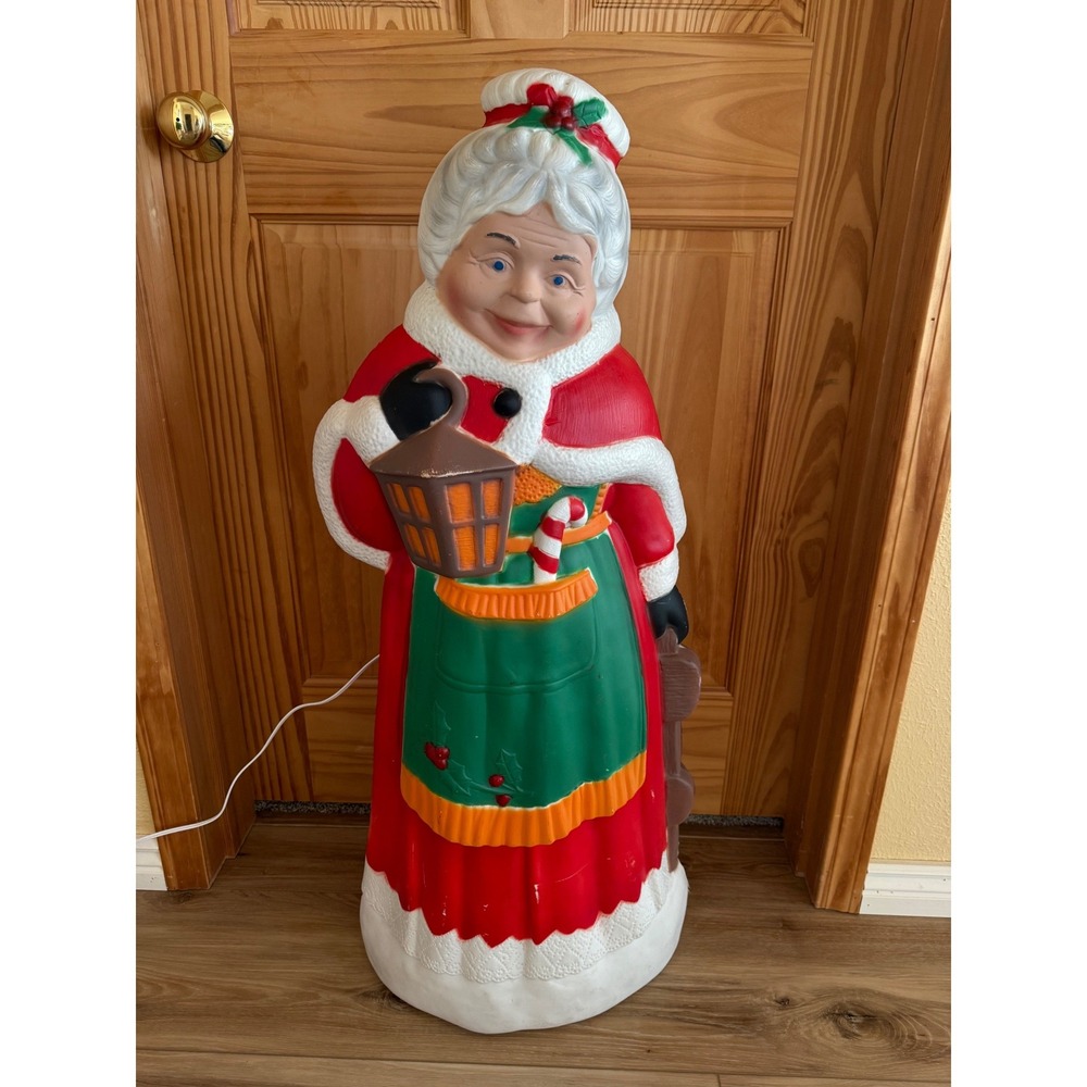 Vintage Mrs Claus Christmas Blow Mold Light Up Outdoor Decor 37 Inch Empire